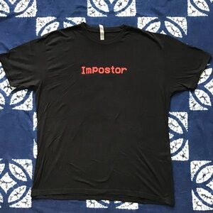 “Among Us” Imposter Happi Towers (me) sample t-shirt. Black sz-XL (GUC)